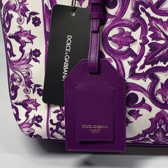 Dolce&Gabbana Majolica-Print Canvas Shopping Tote Bag - Picture 11 of 16